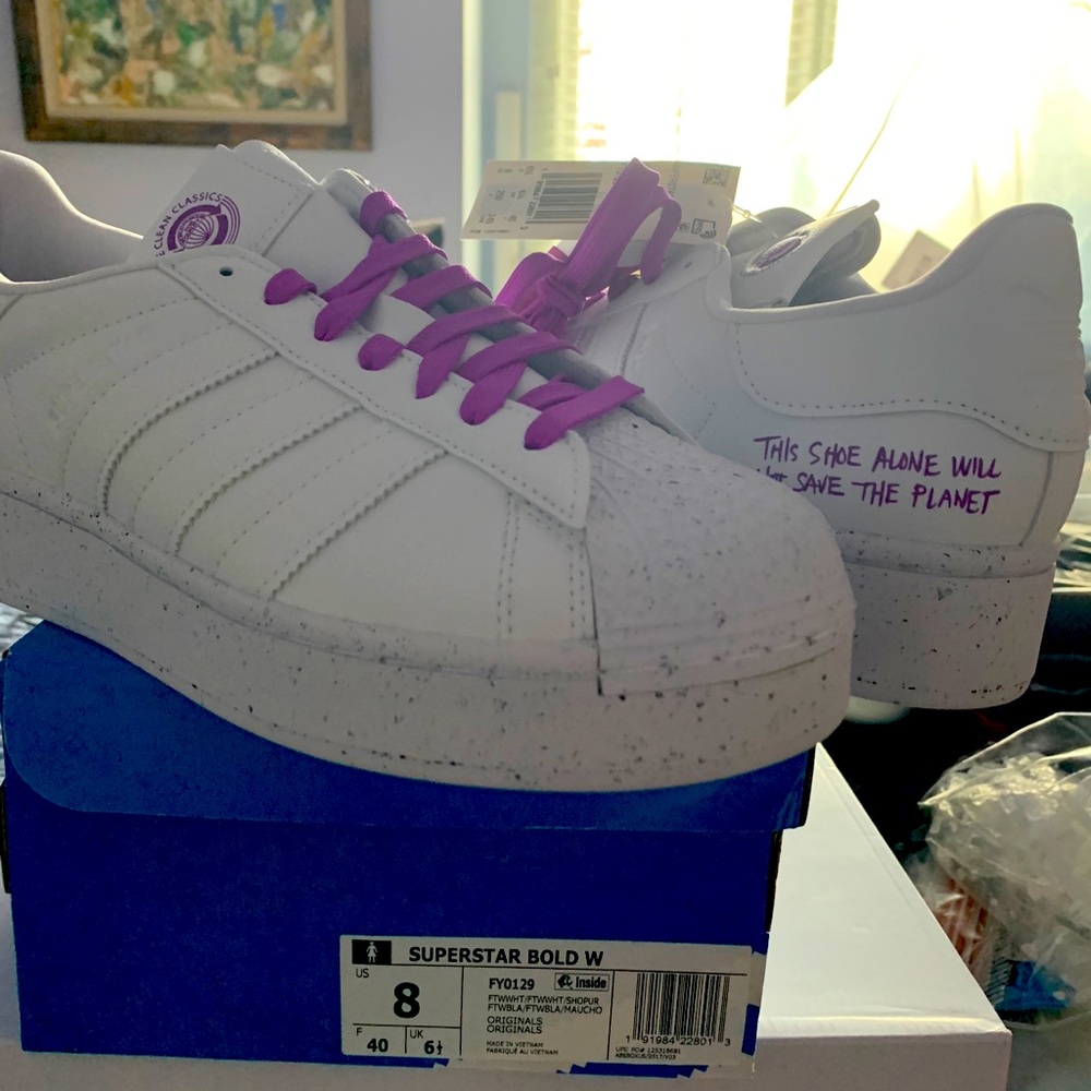 NEW adidas Super Star Bold Purple Sneakers